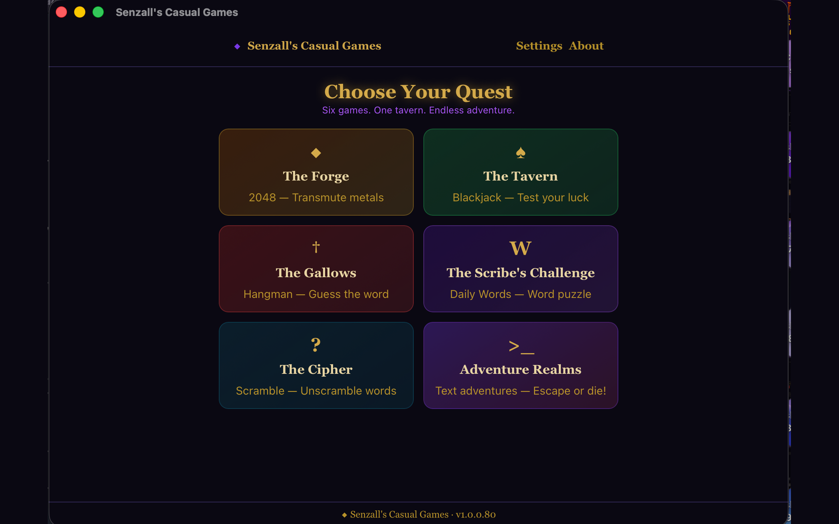 Senzall's Casual Games screenshot