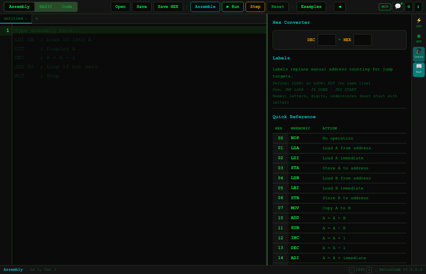 Assembly instruction reference panel