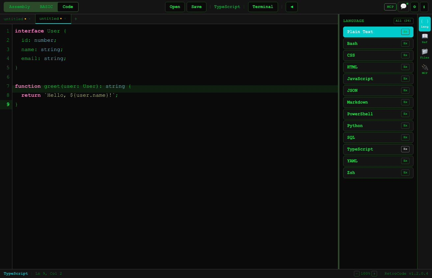 Multiple file tabs in code editor
